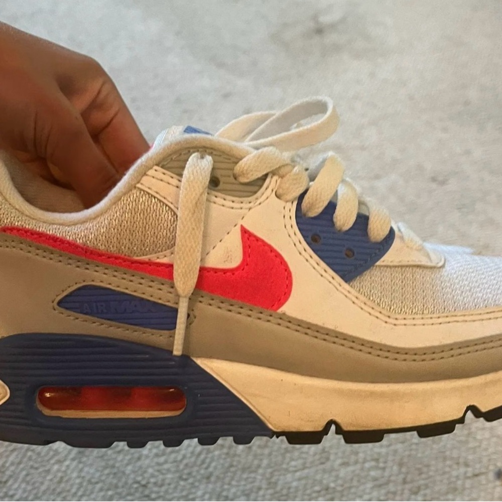 Nike Kids Sneakers - White, Blue, and Red